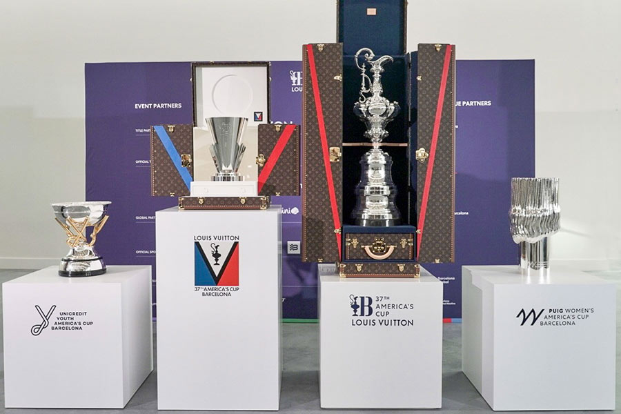Barcelona's "Summer of Sailing" display of 4 trophies