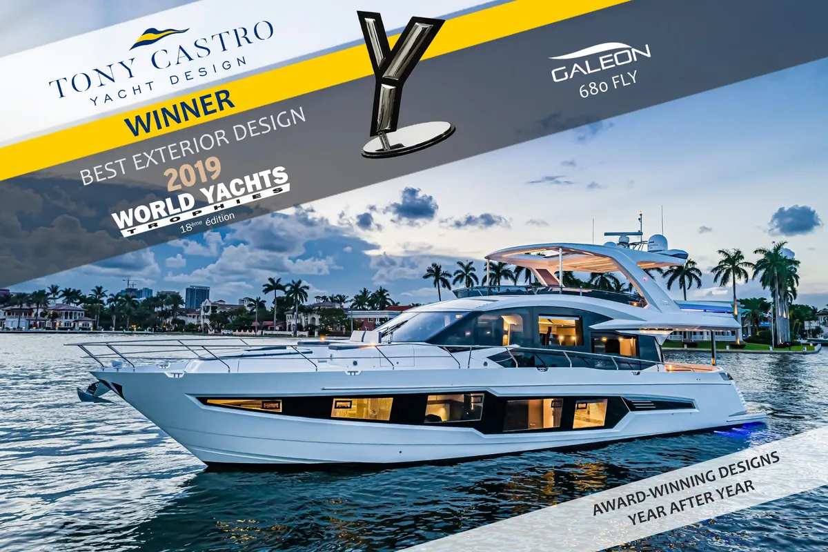 Tony Castro  wins 'Best Exterior Design' Award at Monaco Yacht Show