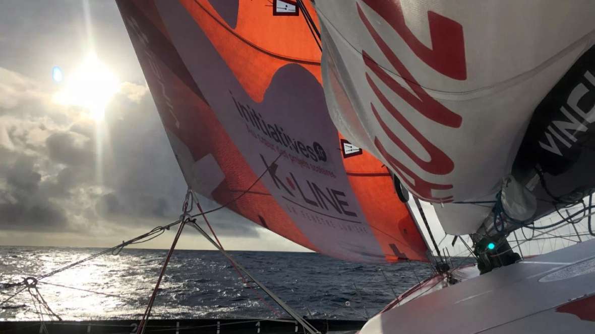 Transat Jacques Vabre fleet seeking trade winds off the coast of Morocco