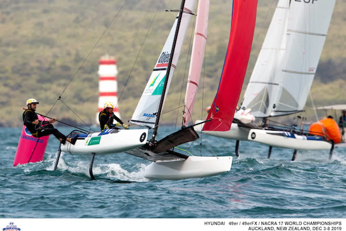 49er Worlds: Day 1 of the Gold Fleet finals sees the pressure mount