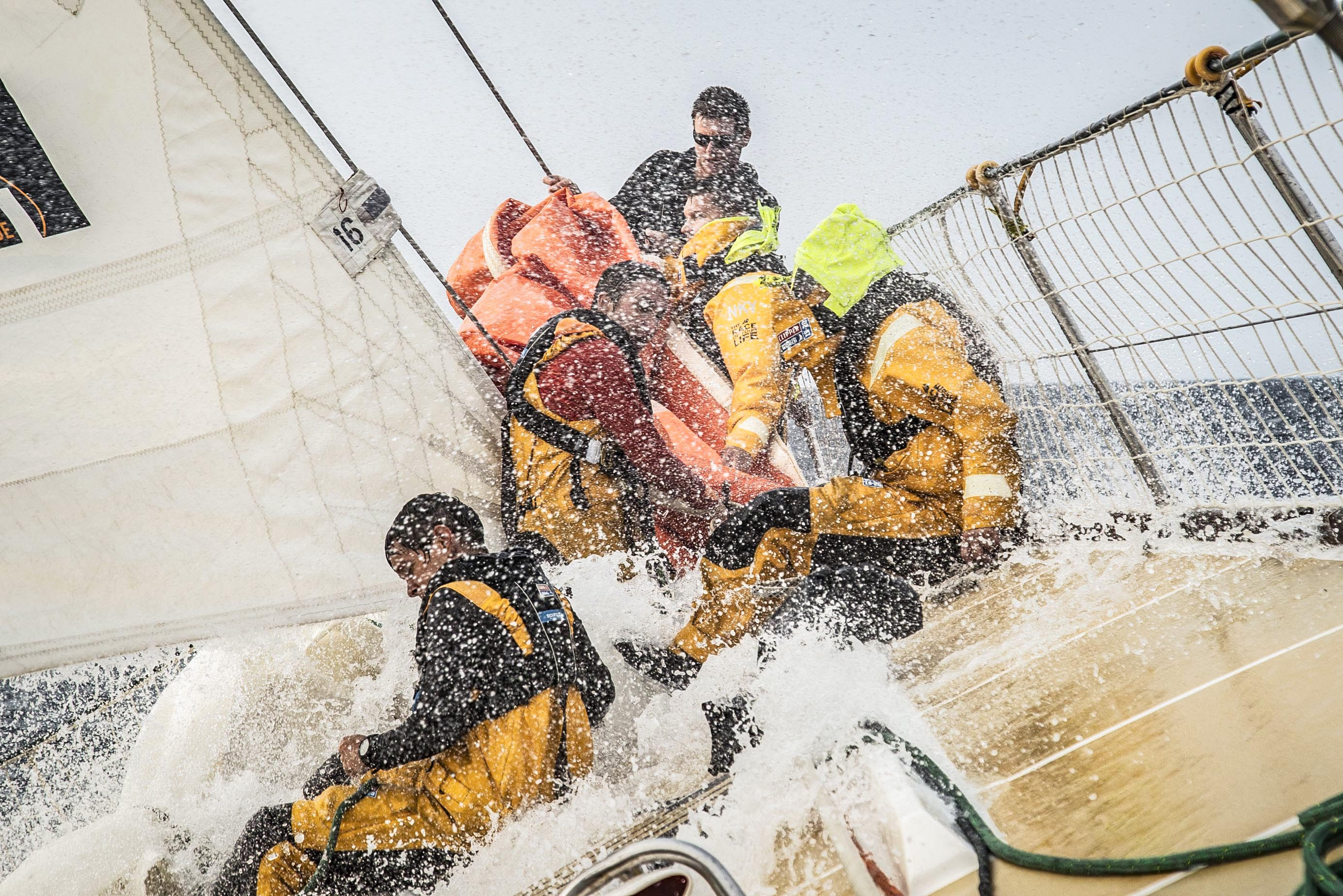 Clipper Race fleet experiencing life at an angle