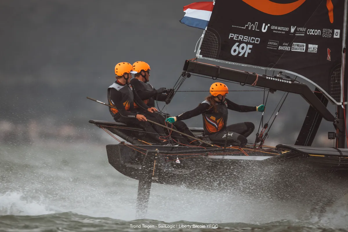 Next generation sailors have foiling battle for Liberty Bitcoin Cup