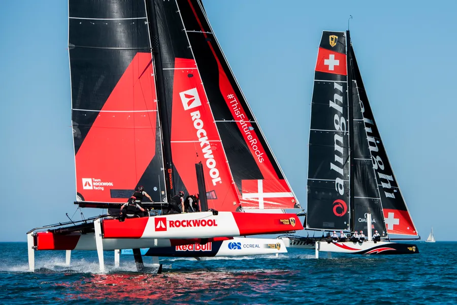 Alinghi & Rockwool duel for the GC32 Lagos Cup