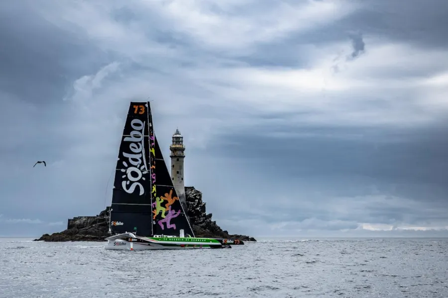 Slower boats past the Scillies in the Rolex Fastnet Race