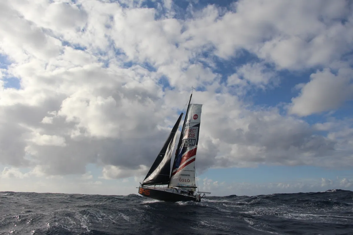 Mini Transat front runners powering along in the trade winds