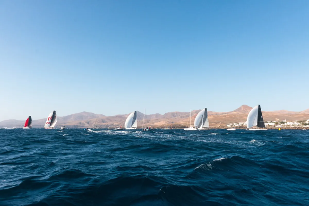 Video: Racing action from the start of the RORC Transatlantic Race