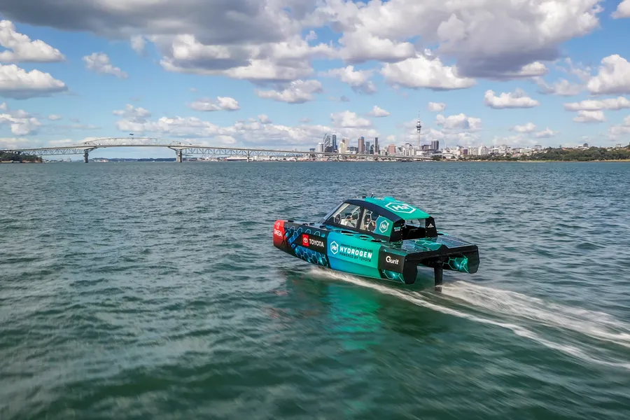 Emirates Team New Zealand Take Flight In Hydrogen Powered Foiling Chase Boat