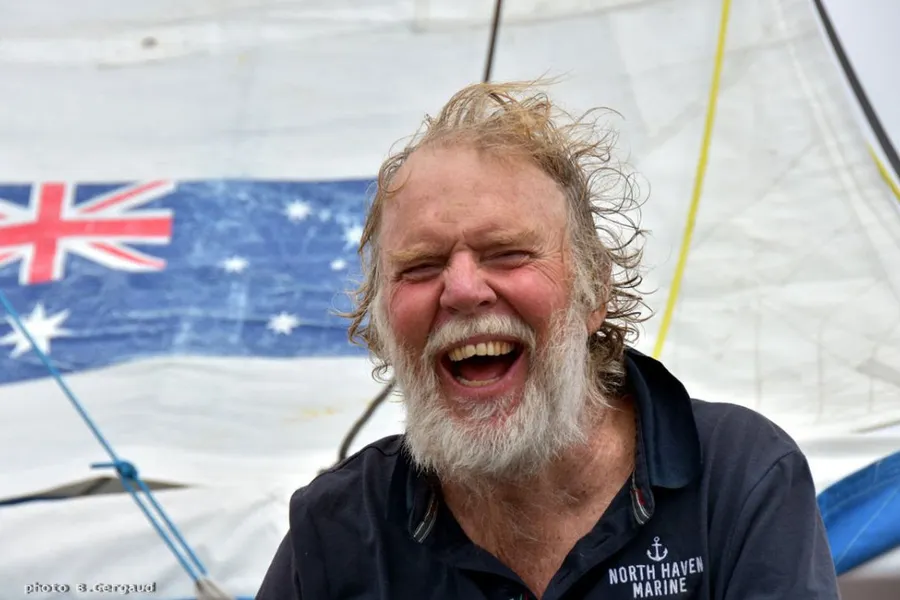 Capt'n Coconut Mark Sinclair finishes Golden Globe Race 2018 after 174 days alone at sea