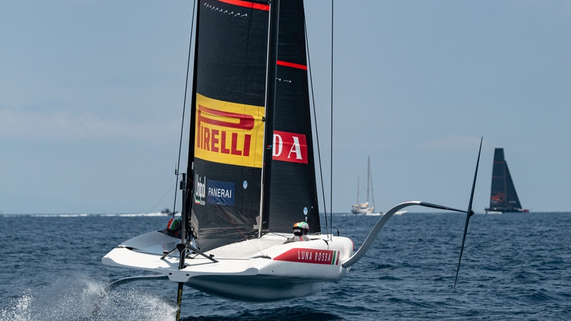 Crystal waters off Barcelona welcome Luna Rossa Prada Pirelli 