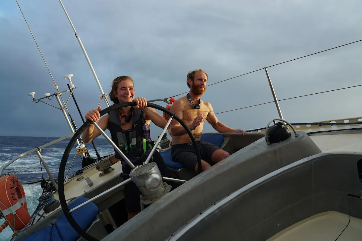 Pen Duick VI first across Equator in the Ocean Globe Race