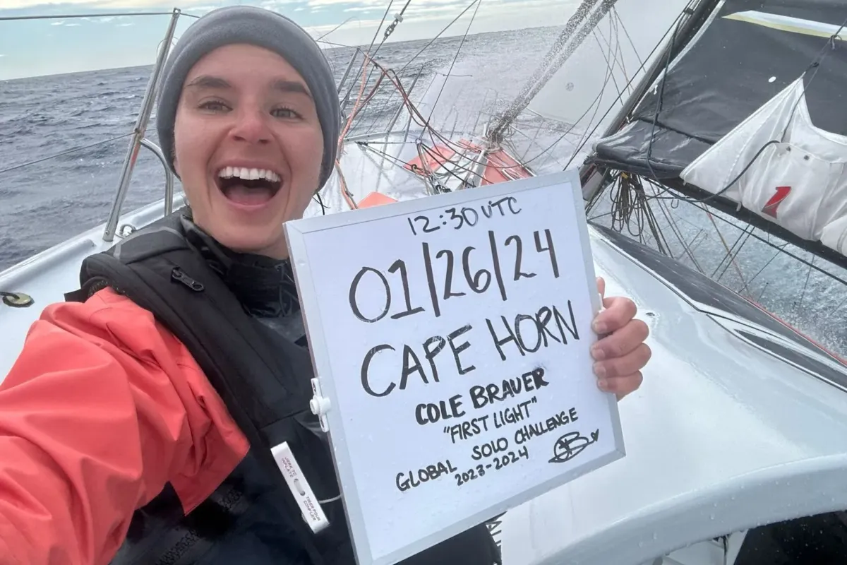 Cole Brauer rounds Cape Horn on Global Solo Challenge